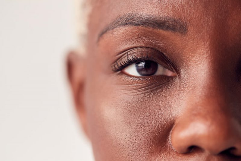 Closeup of a brown eye